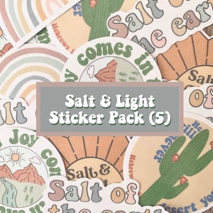 Salz und Licht, Christlicher Aufkleber für Laptop, Christlicher Aufkleber für Wasserflasche, Boho Regenbogen Sticker, Wüste Sticker, Salz der Erde