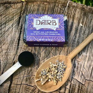 Darb Organic Handmade Soap Sage & Lavender with Activated Charcoal Naturally Scernted Herbal Infused