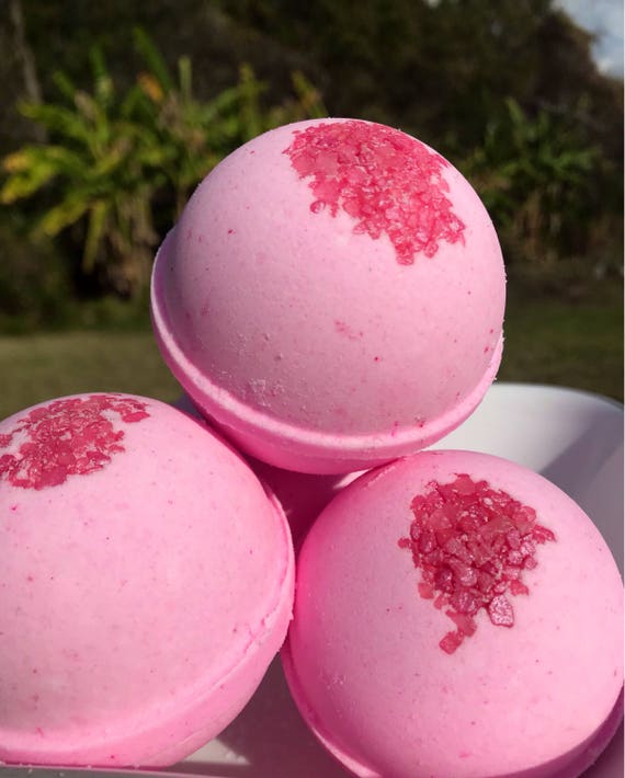 Jasmine white bath bomb pink salt bath bomb pink bath bomb Etsy