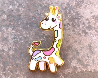 Wearable Art pin For her Hand Coloured Jewellery Jungle Rainbow Giraffe Brooch Animal Badge giraffe gift Jewelry