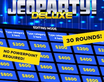 Virtual Zoom Party Game - Customizable JeoParty Deluxe Template - PC Compatible Standalone