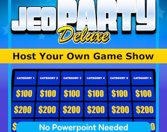 JeoParty: Jogo de Festa Virtual - 30 Rodadas - Perguntas e Respostas Personalizáveis (Sem Necessidade de PowerPoint)