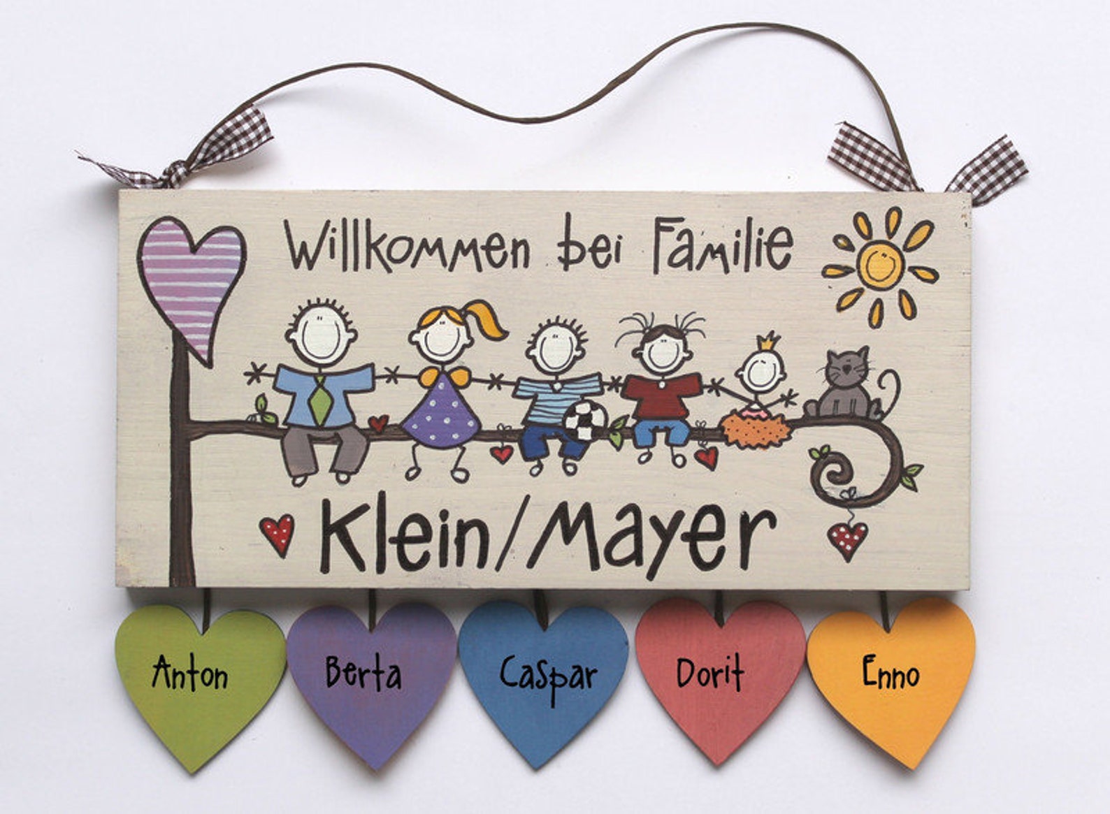 Türschild Familie Wunschname Holzschild Familie Etsy.de