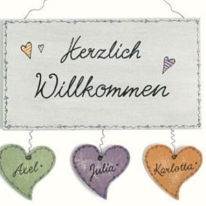 Willkommensschild aus Holz, Türschild Herzlich Willkommen, Geschenk für die Familie zur Geburt Kind, Schild mit Vornamen personalisiert image 7