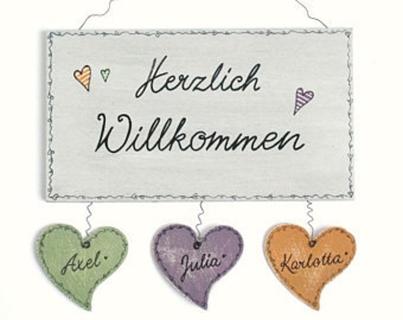 Willkommensschild aus Holz, Türschild Herzlich Willkommen, Geschenk für die Familie zur Geburt Kind, Schild mit Vornamen personalisiert image 7