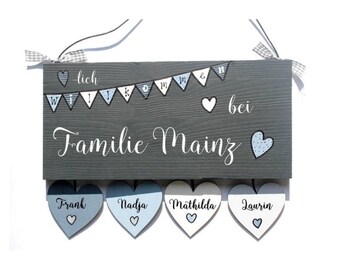 Türschild Familie | personalisiertes Hochzeitsgeschenk für das Brautpaar | Geschenk Hochzeit | Hochzeitstag | ausgefallen | besonders