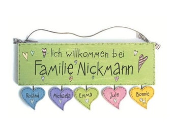 Geburtstagsgeschenk für Freunde, Türschild aus Holz mit Name personalisiert, Geschenk zur Geburt für die beste Freundin, Holzschild