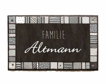 Einzugsgeschenk für das neue Zuhause, Geschenk Einweihungsparty, Türschild aus Schiefer für Familien mit Name personalisiert. Schieferschild