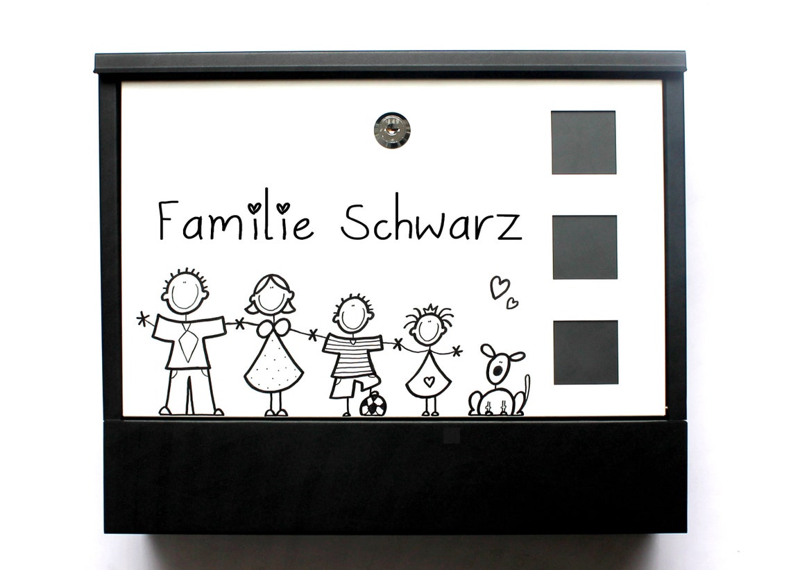 autocollant boite aux lettres famille