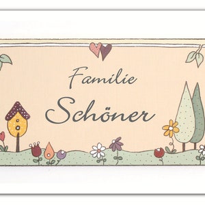 Türschild Familie aus Holz mit Name personalisiert. Holzschild mit Aufhängekordel, Familienschild handbemalt, Haustürschild, Namensschild, Holztürschild, Willkommensschild für Zuhause. Geschenk zu Hochzeit, Geburt, Umzug, Einzug, Weihnachten.