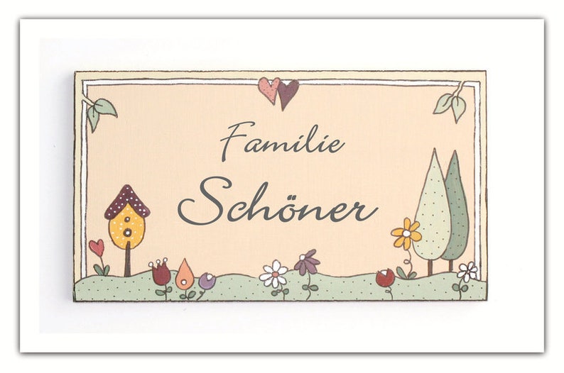 Türschild Familie aus Holz mit Name personalisiert. Holzschild mit Aufhängekordel, Familienschild handbemalt, Haustürschild, Namensschild, Holztürschild, Willkommensschild für Zuhause. Geschenk zu Hochzeit, Geburt, Umzug, Einzug, Weihnachten.