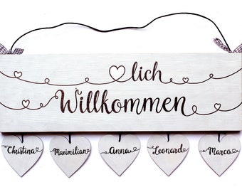 personalisiertes Hochzeitsgeschenk für das Brautpaar | Türschild Willkommen | Geschenk Hochzeit | Hochzeitstag | Braut | Bräutigam | Trauung