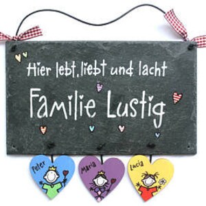 Türschild Name Türschild Schiefer Türschild Haustür Haustürschild Schiefer Schieferschild Familie Familienschild personalisiert Bild 7