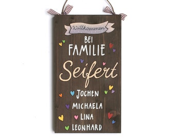 Türschild Familie | Hochzeitsgeschenk für das Brautpaar | personalisiertes Geschenk Hochzeit | Hochzeitstag | Braut | Bräutigam | Trauung