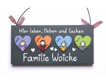 Türschild | Holz | Familienschild | Namensschild | Familie | Haustürschild mit Namen | Holzschild personalisiert | Familientürschild