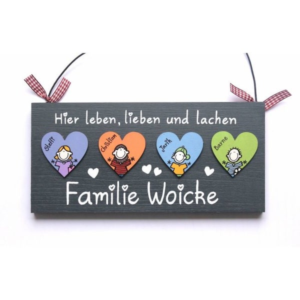 Türschild | Holz | Familienschild | Namensschild | Familie | Haustürschild mit Namen | Holzschild personalisiert | Familientürschild