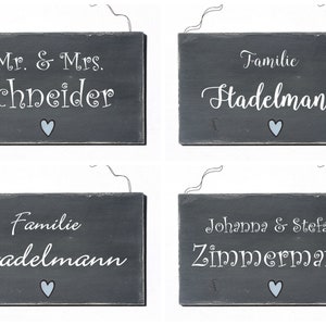 Türschild Familie aus Holz mit Namen personalisiert. Holzschild, Familienschild handbemalt, Haustürschild, Holztürschild für Zuhause. Willkommensschild mit Aufhängekordel. Geschenk zu Hochzeit, Geburt, Umzug, Einzug, Muttertag, Weihnachten.