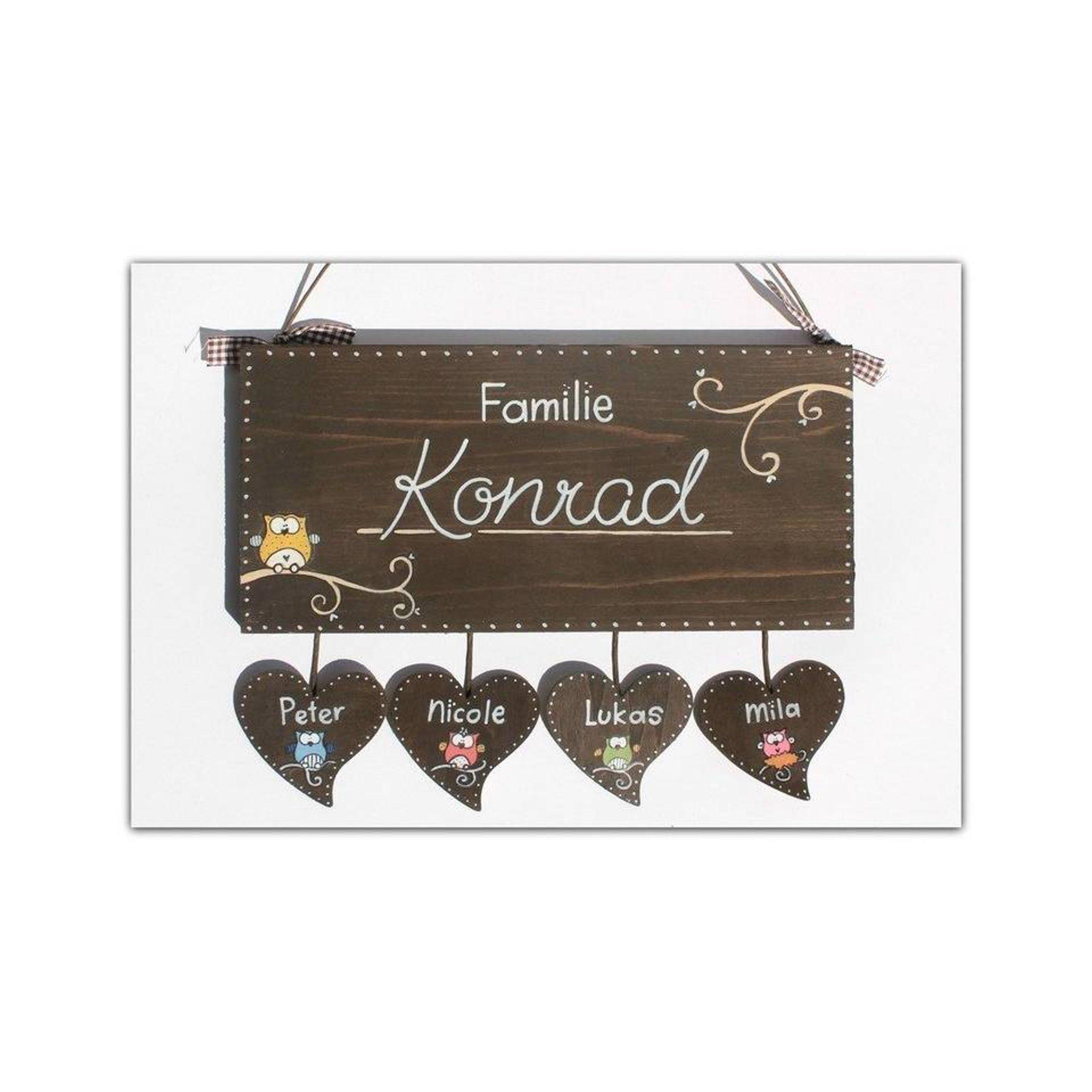 Türschild Aus Schiefer Mit Eulen-Gravur – Personalisierbar, 22 X 8 Cm, Für Drinnen & Draußen