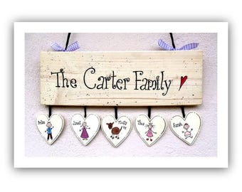 Schild Haustür | Haustürschild Familie | Türschild personalisiert | Namensschild Familie | Familienschild Holz | Holzschild | Eingangsschild