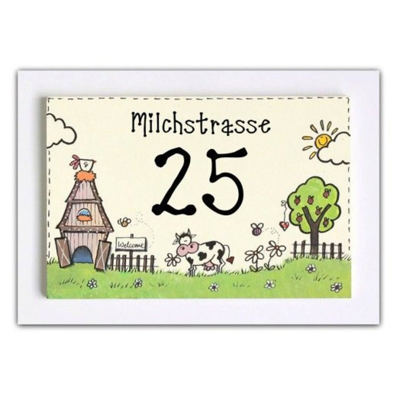 Türschild Familie aus Holz mit Namen personalisiert. Holzschild mit Motiv Bauernhof, Familienschild handbemalt, Haustürschild mit Kuh. Holztürschild, Willkommensschild für Zuhause. Geschenk zu Hochzeit, Geburt, Umzug, Einzug, Weihnachten.