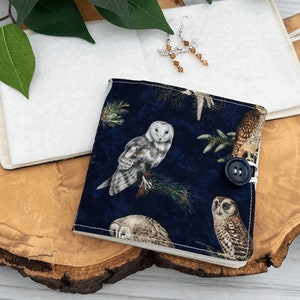 Estuche para pendientes de búho, almacenamiento de pendientes pequeños, billetera de viaje, organizador de joyas, estuche para transportar pines de esmalte