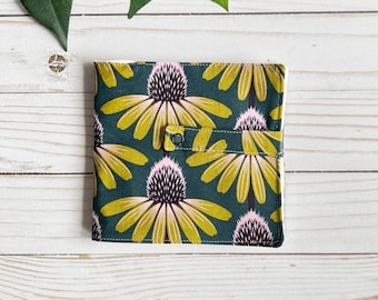 Minimalist Travel jewelry case, small earring holder, folding travel jewelry box, botanical print travel jewelry roll mom gift secret santa