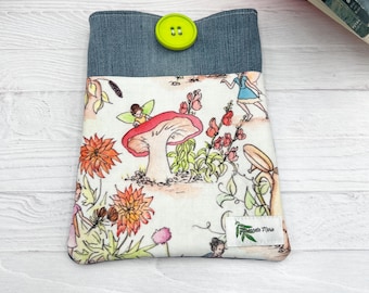 ipad mini sleeve padded  Book Sleeve with pocket  tablet reader cover, journal planner pouch movie journal Bible cover reading log case