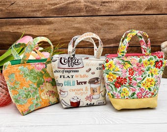 Mini tote bag, mini boat tote, AirPods cover, mini coin purse, keychain wallet, purse charm
