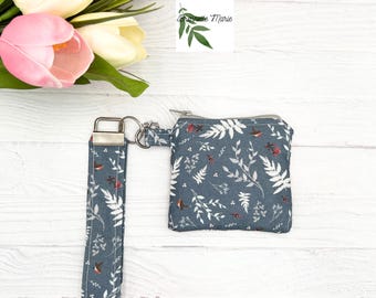Keychain Wallet air pod case  Zipper Coin Pouch with Key Ring  Fabric Key Fob  Small Wallet for Keys & Cards