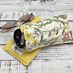 étui à lunettes tissu doux porte-lunettes double manche pour lunettes de soleil fleurs sauvages cadeau grand-mère pour deux paires de lunettes