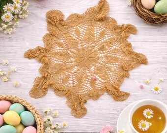 Hand Crocheted Doily, Vintage Style Lace Doily, Cottagecore Farmhouse Table Decor, Shabby Chic Centerpiece