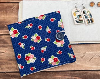 Floral Earring holder, stud earring display, travel  jewelry organizer, trading pin book shoe charm storage