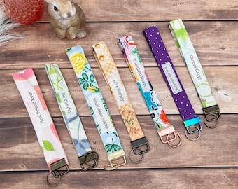 Positive wrist lanyard Wristlet Keychain 'be the joy' or 'you are amazing' Designs