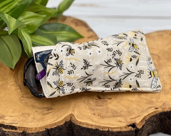 Double Glasses holder, soft fabric eyeglasses case, reading eyewear sleeve, sunglasses holder, grandmother gift