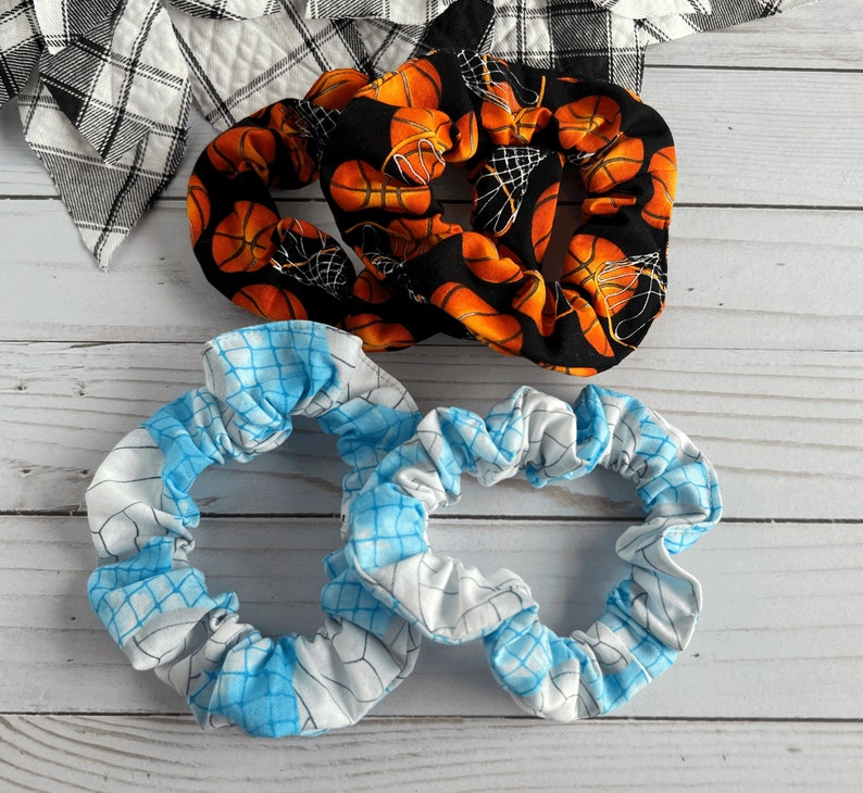 Sports themed Large scrunchies hair tie, Add a Pop of Color: Stylish and Comfortable Large Colorful Scrunchie, hair accessories immagine 1