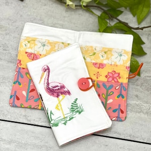 Cartera de té, soporte para bolsitas de té, regalo para amantes del té, organizador de bolsitas de té, regalo para trabajadores sociales, regalo para fiestas de té, regalo hecho a mano con flamenco