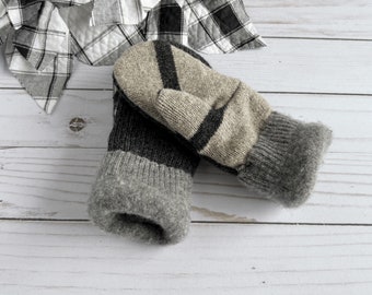 Recycled sweater mittens, size 3-5 years, eco friendly up cycled mittens, handmade winter mittens, baby mittens