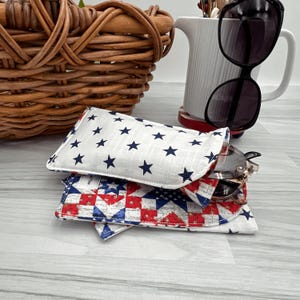 Eyeglass holder dual glasses holder Soft padded fabric sunglasses holder two pair gift for sister gift for grandma limited fabric  case