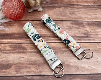 Handmade Scrunchie wristlet Keychain key wristlet| Fits on Wrist, Keeps Your Keys Safe