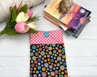 Kindle sleeve padded Book Sleeve with pocket  tablet reader cover, journal planner pouch movie journal Bible cover
