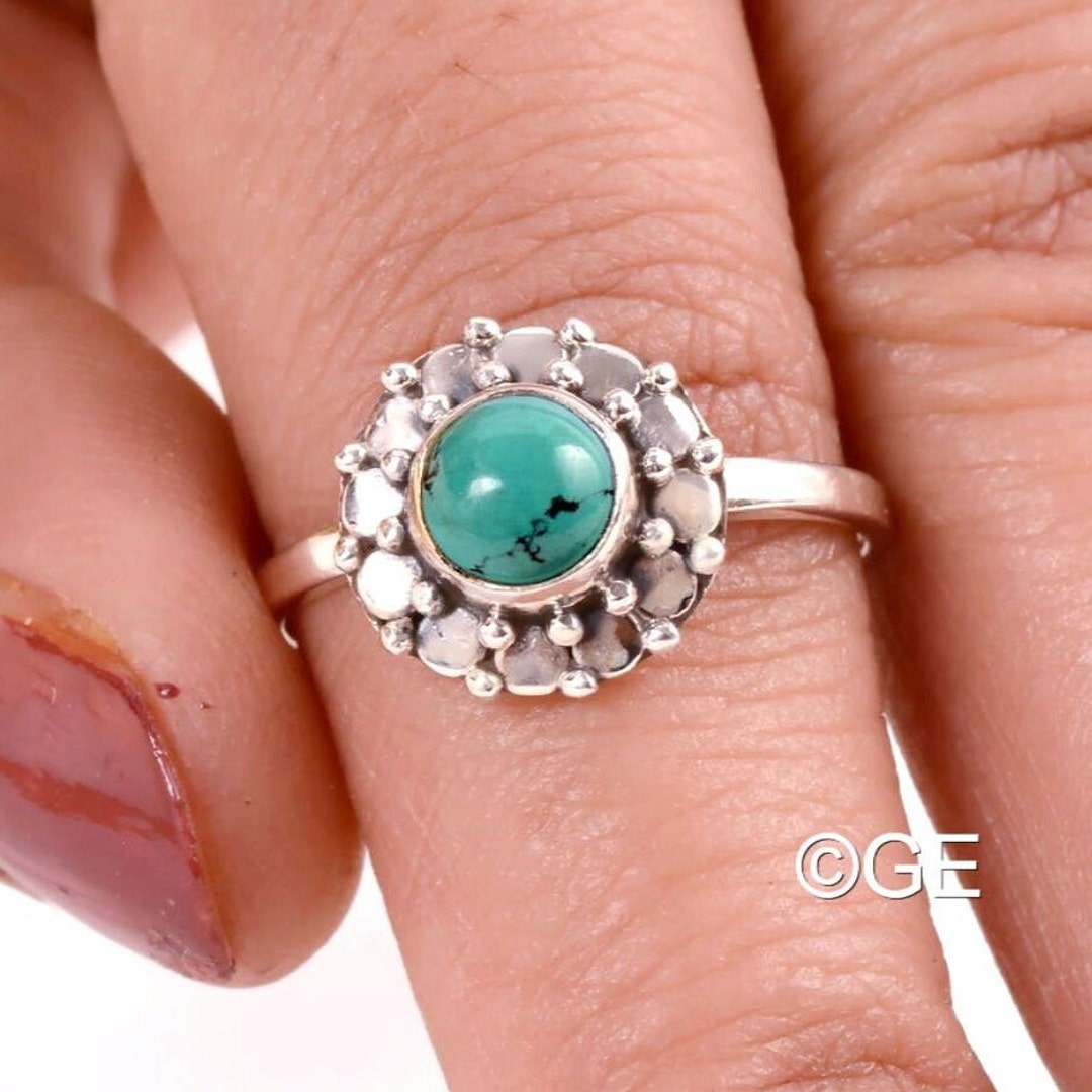 Sleeping Beauty Turquoise Ring: Sterling Silver Designer Ring - Etsy