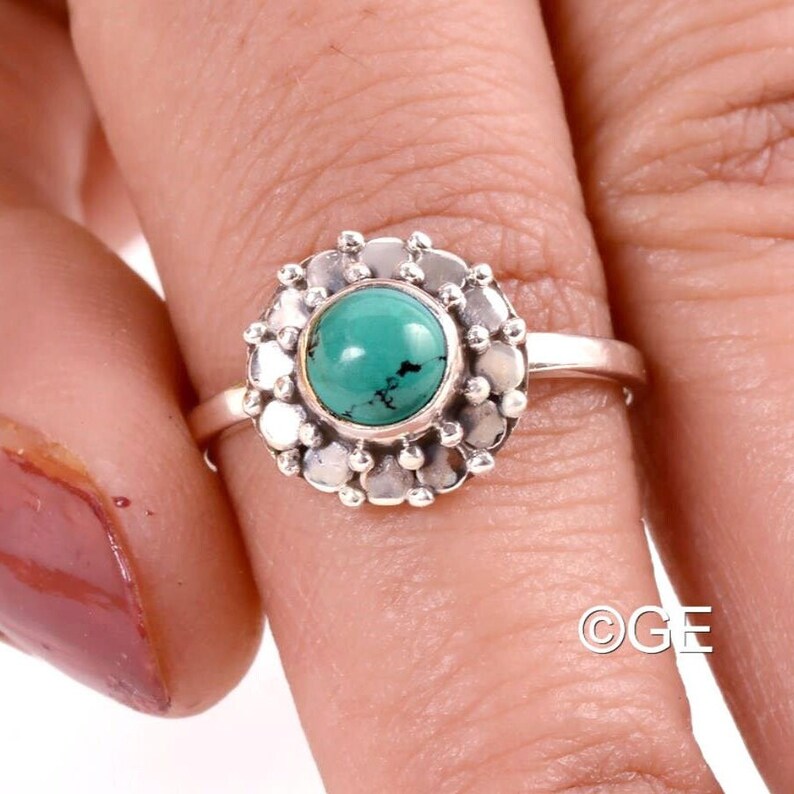 Sleeping Beauty Turquoise Ring: Sterling Silver Designer Ring - Etsy