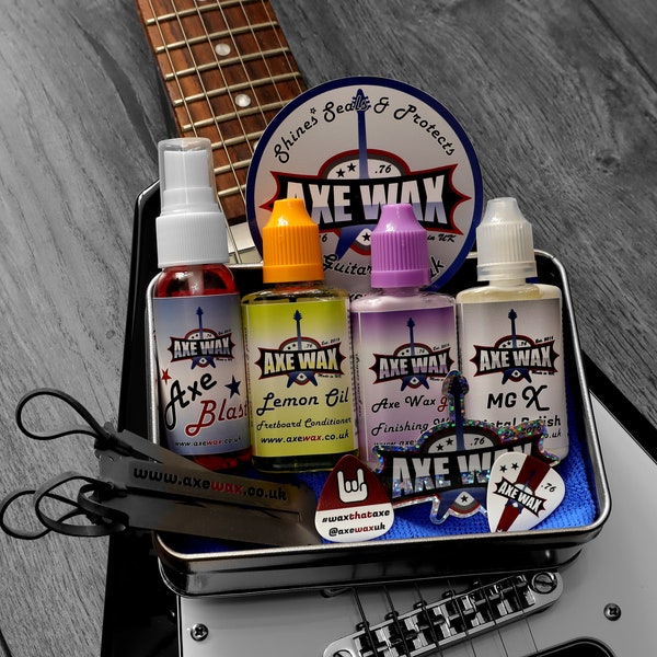 Guitar Care Kit & Detailer, Guitar Wax, Guitar Cleaner, Christmas Gift, Guitar Gift, Vegan