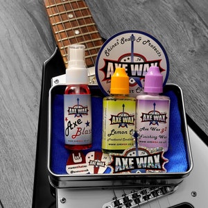 Guitar Care Kit & Detailer, Guitar Wax, Guitar Cleaner, Christmas Gift, Guitar Gift, Vegan