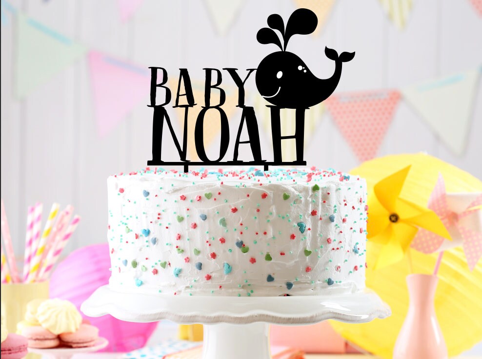 Personalized Welcome Baby Cake Topper Personalized Welcome Baby Cake Topper Shower Whale Theme Ideas