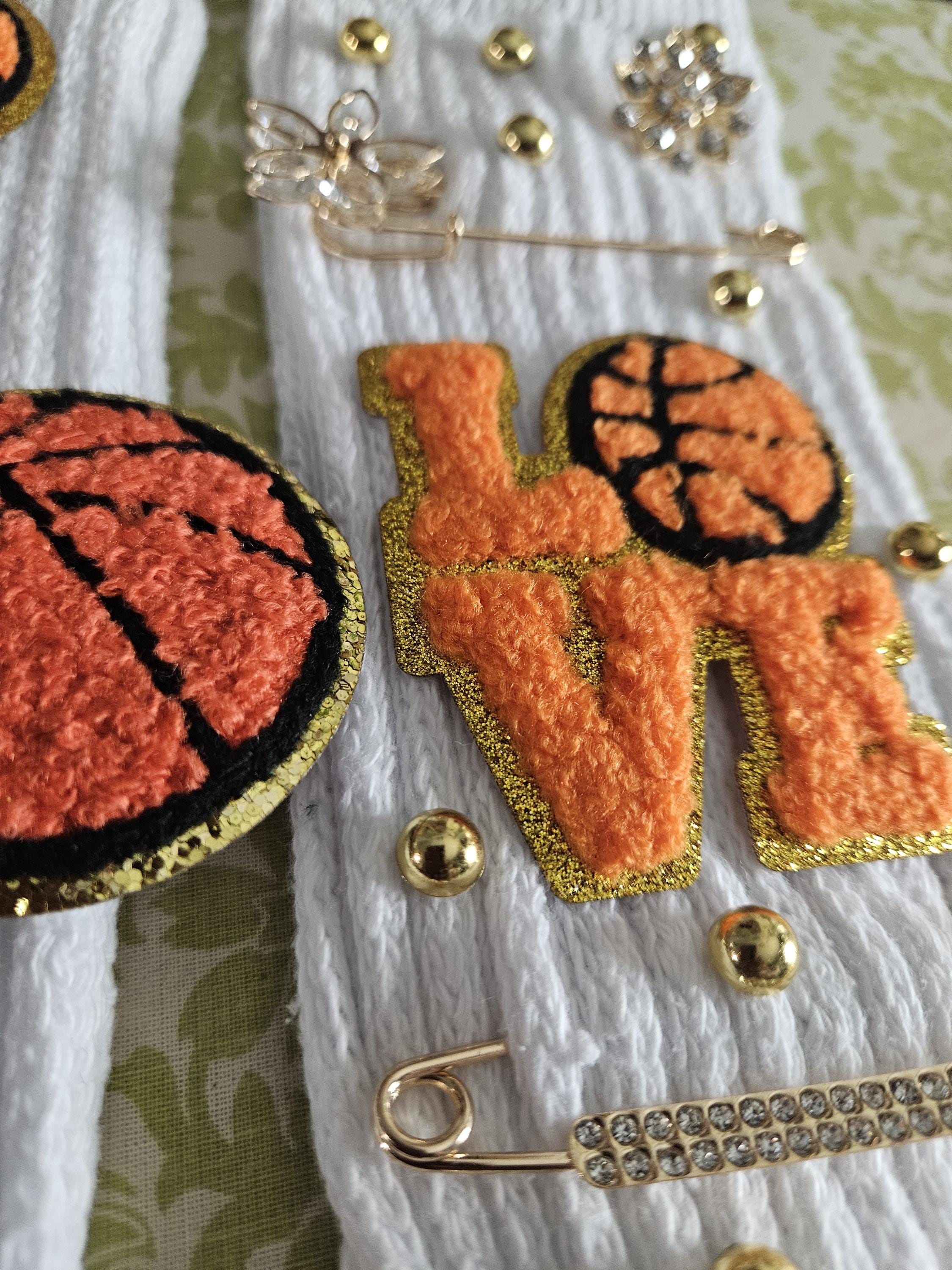 Basketball Charm Slouch Socks: White Knitted Cotton Blend, Size 9-11