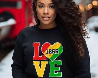 Black History Celebration Juneteeth Love 1865 Sweatshirt Black History Freedom Celebration Sweatshirt Black History Unisex Gits