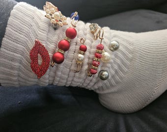 一歩ごとに愛を：バレンタインデーのジャンクチャームスラウチソックス - メーカーチョイス