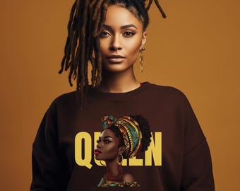 QUEEN Statement Sweatshirt | Afrocentric Art Design