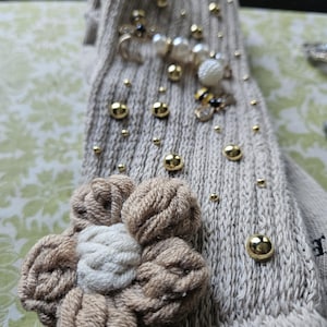 Neutral Garden Bloom Junk Charm Sock | Khaki Color | Girl Scout Theme